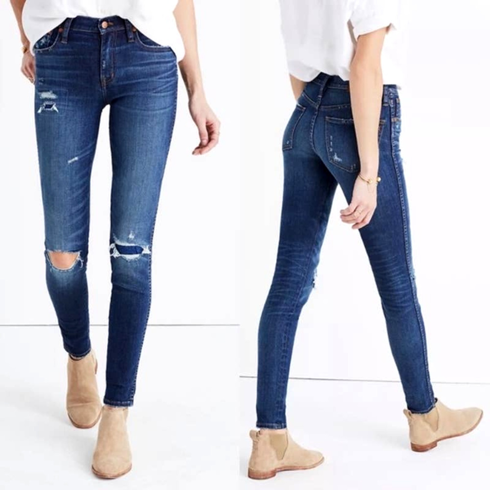 MADEWELL 9 High Riser Skinny Skinny Ripped Knees 26